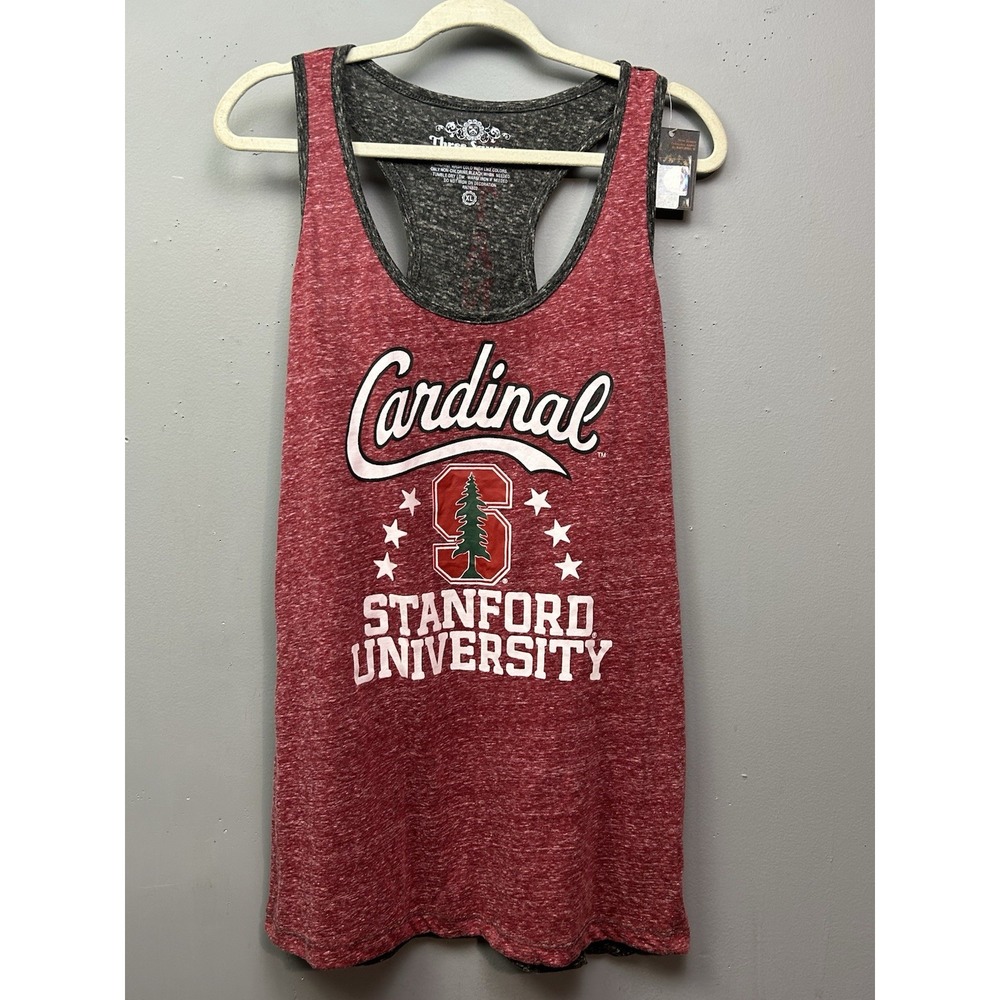 Stanford University‎ Three Square Tank Top Womens XL Red Cardinal Racerback